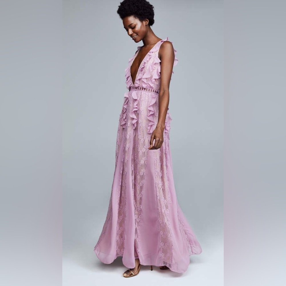 Lilac Ruffled Maxi Dress